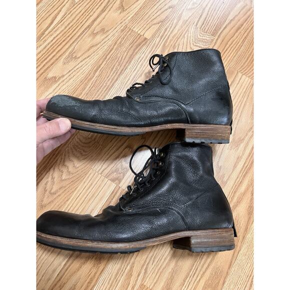 Shoto 5998 Soft Leather Combat Boots Men\'s Black Shoes Men\'s Size 13 main image 11